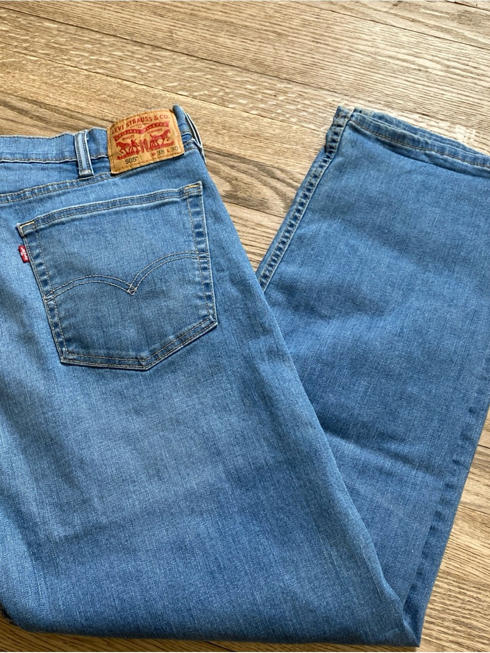 Levi's 505 Men's Blue Straight-Leg Jeans Made in Mexico - 30x29 (shortened)
